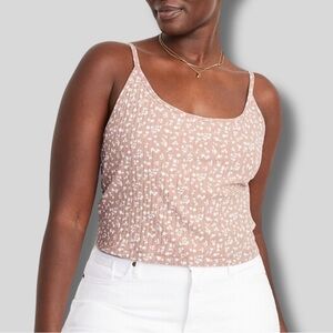 NWT Old Navy Ribbed Floral Print Women's Cropped Cami Top with Shelf Bra